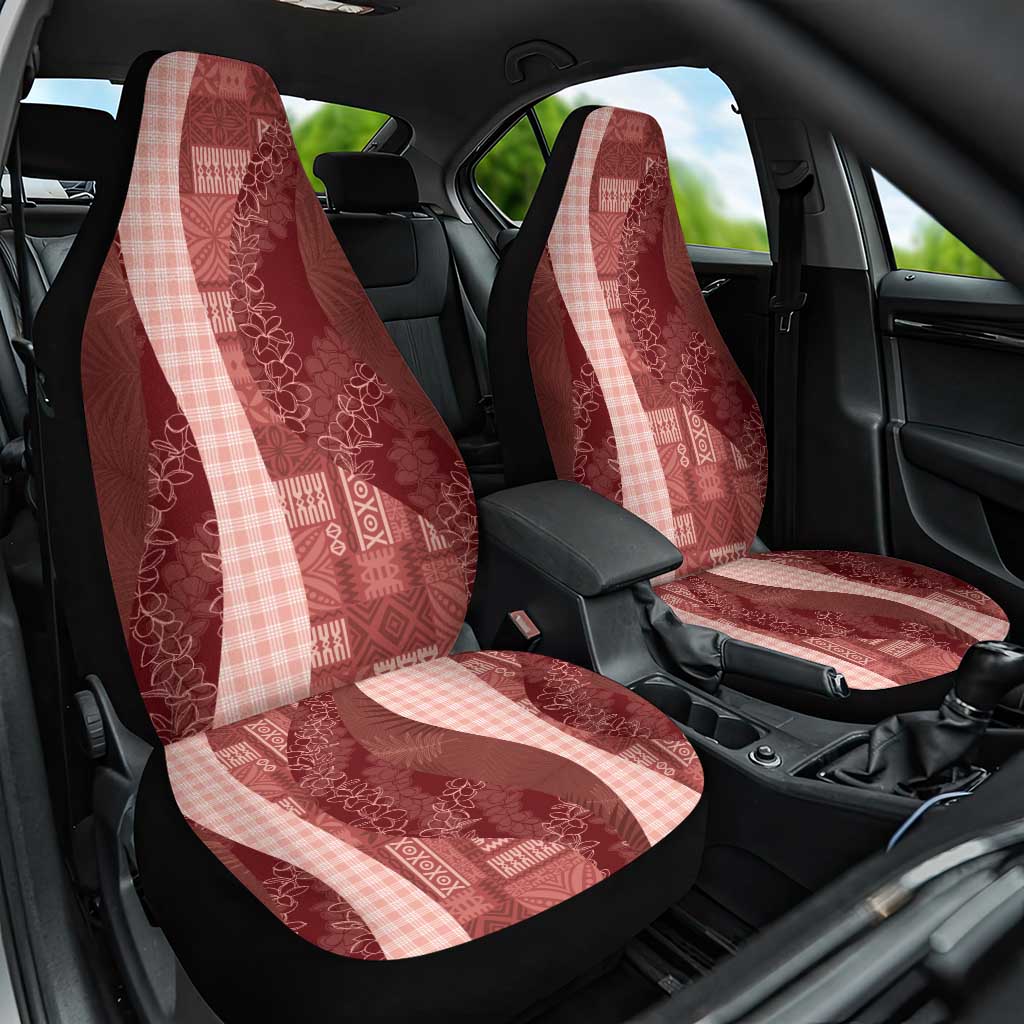 Polynesian Tribal Pattern Patchwork Picturesque Car Seat Cover Crimson LT7 One Size Crimson - Polynesian Pride