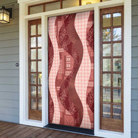 Polynesian Tribal Pattern Patchwork Picturesque Door Cover Crimson LT7 - Polynesian Pride
