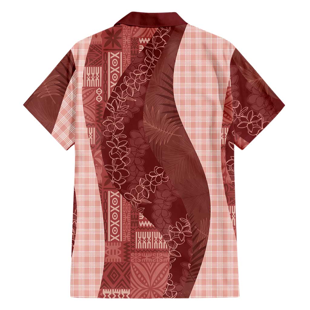 Polynesian Tribal Pattern Patchwork Picturesque Family Matching Summer Maxi Dress and Hawaiian Shirt Crimson LT7 - Polynesian Pride