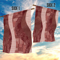 Polynesian Tribal Pattern Patchwork Picturesque Garden Flag Crimson LT7 - Polynesian Pride