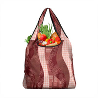 Polynesian Tribal Pattern Patchwork Picturesque Grocery Bag Crimson LT7 1-pack One Size Crimson - Polynesian Pride