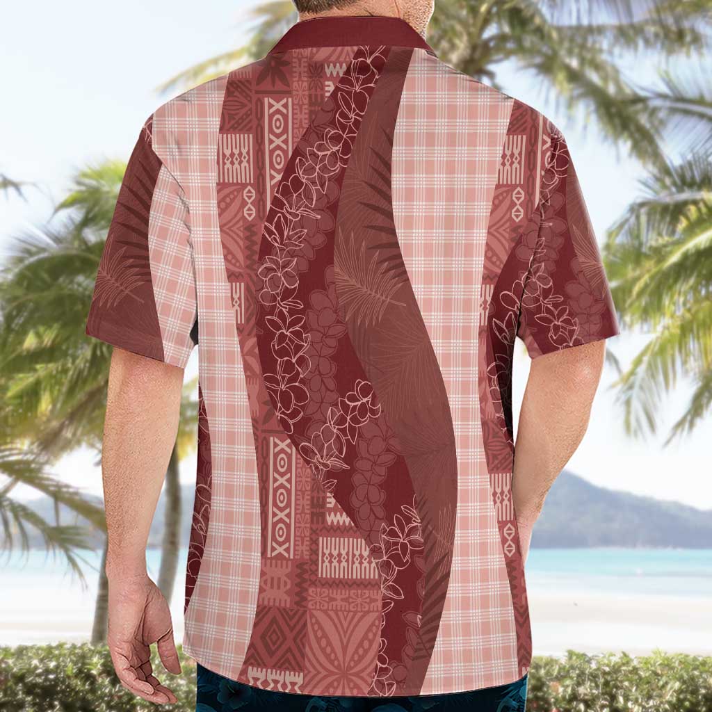 Polynesian Tribal Pattern Patchwork Picturesque Hawaiian Shirt Crimson LT7 - Polynesian Pride