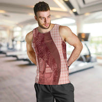 Polynesian Tribal Pattern Patchwork Picturesque Men Tank Top Crimson LT7 Crimson - Polynesian Pride
