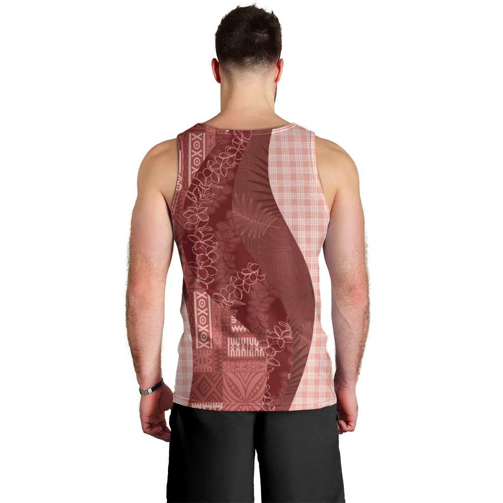 Polynesian Tribal Pattern Patchwork Picturesque Men Tank Top Crimson LT7 - Polynesian Pride