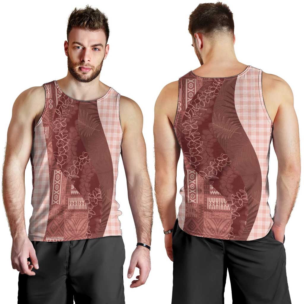 Polynesian Tribal Pattern Patchwork Picturesque Men Tank Top Crimson LT7 - Polynesian Pride