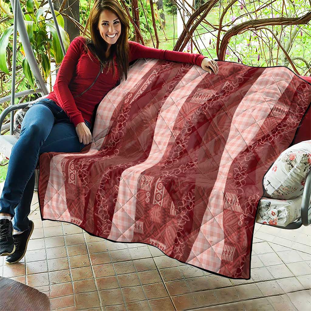 Polynesian Tribal Pattern Patchwork Picturesque Quilt Crimson LT7 - Polynesian Pride