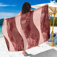 Polynesian Tribal Pattern Patchwork Picturesque Sarong Crimson LT7 One Size 44 x 66 inches Crimson - Polynesian Pride