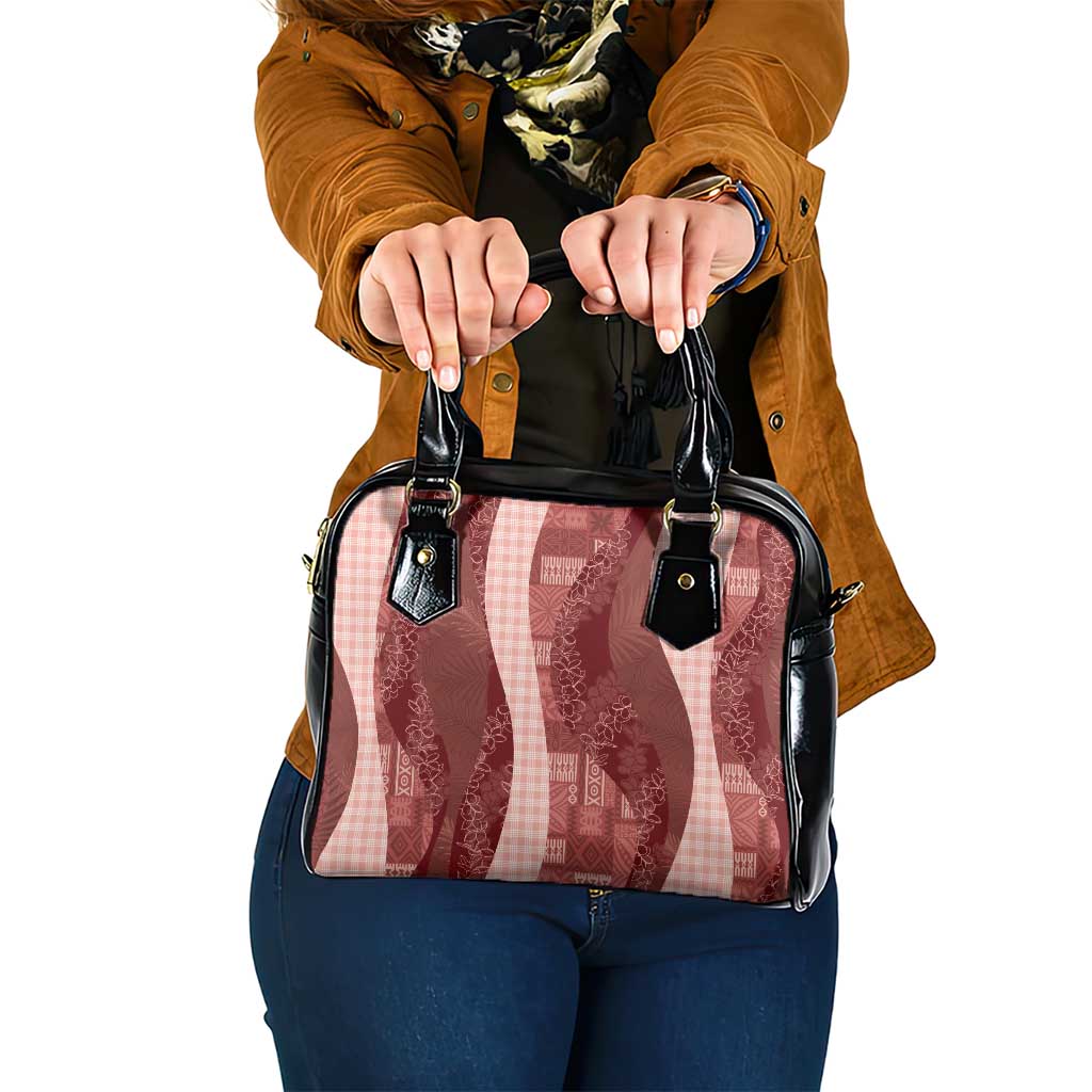 Polynesian Tribal Pattern Patchwork Picturesque Shoulder Handbag Crimson LT7 One Size Crimson - Polynesian Pride