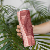 Polynesian Tribal Pattern Patchwork Picturesque Skinny Tumbler Crimson LT7 - Polynesian Pride
