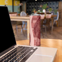 Polynesian Tribal Pattern Patchwork Picturesque Skinny Tumbler Crimson LT7 - Polynesian Pride