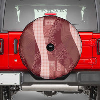 Polynesian Tribal Pattern Patchwork Picturesque Spare Tire Cover Crimson LT7 - Polynesian Pride