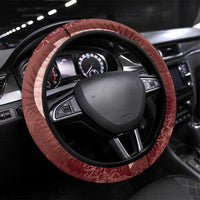 Polynesian Tribal Pattern Patchwork Picturesque Steering Wheel Cover Crimson LT7 Universal Fit Crimson - Polynesian Pride