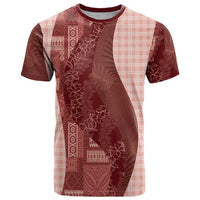 Polynesian Tribal Pattern Patchwork Picturesque T Shirt Crimson LT7 Crimson - Polynesian Pride