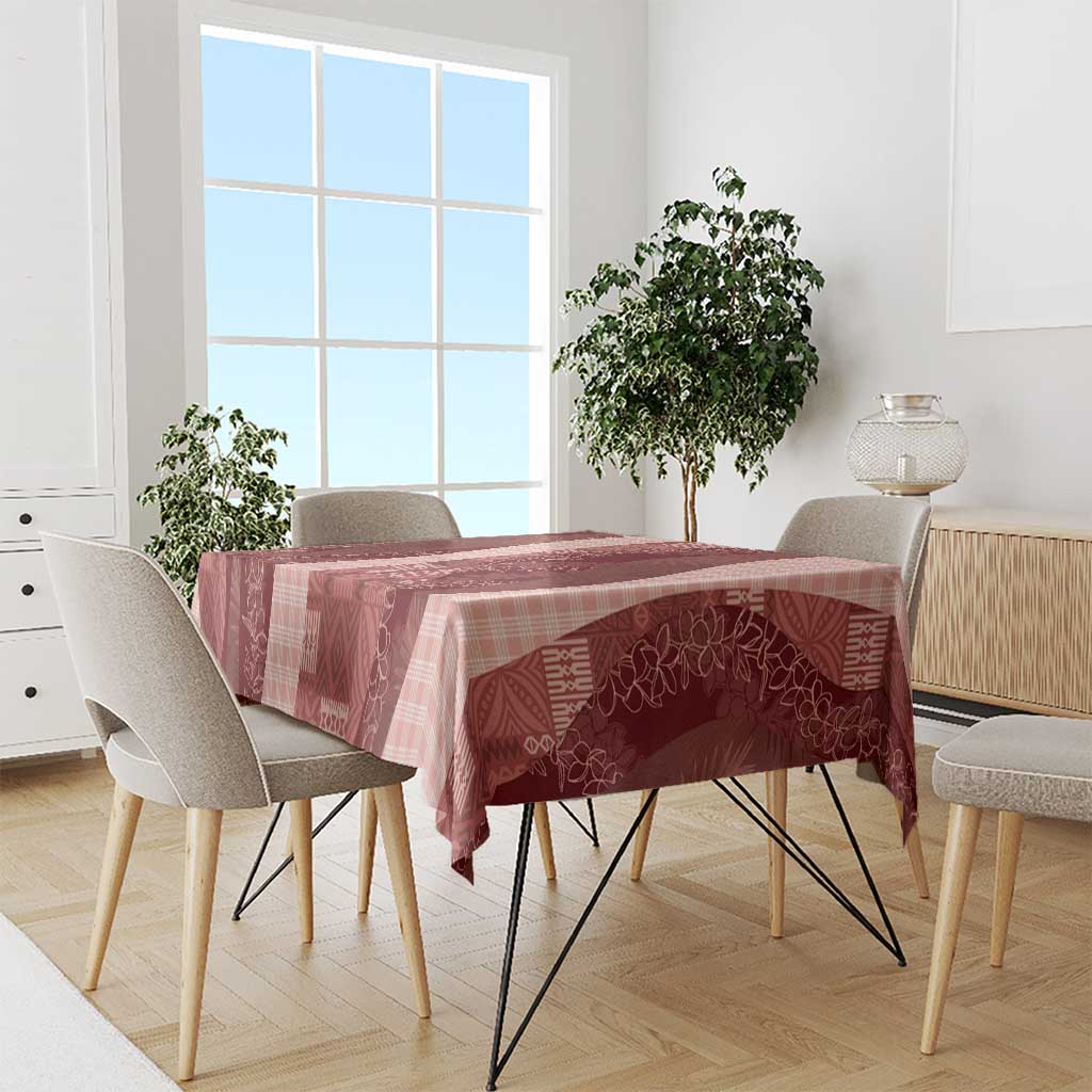 Polynesian Tribal Pattern Patchwork Picturesque Tablecloth Crimson LT7 - Polynesian Pride