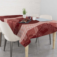 Polynesian Tribal Pattern Patchwork Picturesque Tablecloth Crimson LT7 - Polynesian Pride