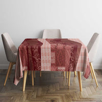 Polynesian Tribal Pattern Patchwork Picturesque Tablecloth Crimson LT7 - Polynesian Pride