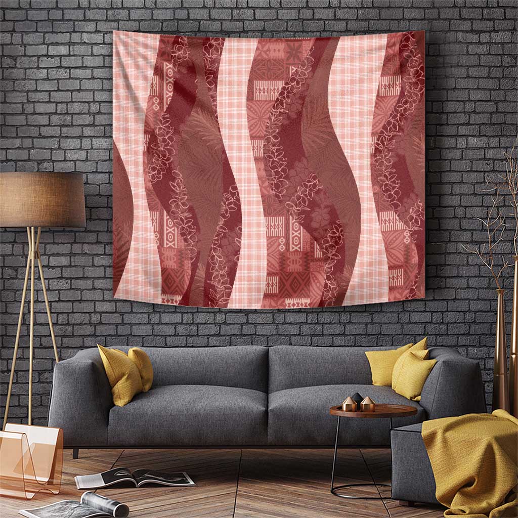Polynesian Tribal Pattern Patchwork Picturesque Tapestry Crimson LT7 Crimson - Polynesian Pride