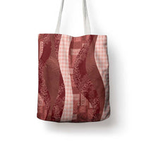 Polynesian Tribal Pattern Patchwork Picturesque Tote Bag Crimson