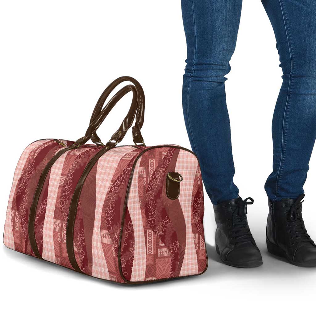 Polynesian Tribal Pattern Patchwork Picturesque Travel Bag Crimson LT7 - Polynesian Pride