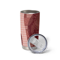 Polynesian Tribal Pattern Patchwork Picturesque Tumbler Cup Crimson LT7 - Polynesian Pride
