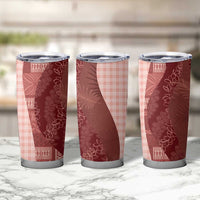Polynesian Tribal Pattern Patchwork Picturesque Tumbler Cup Crimson LT7 - Polynesian Pride
