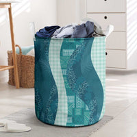 Polynesian Tribal Pattern Patchwork Picturesque Laundry Basket Oceanic LT7 Blue - Polynesian Pride