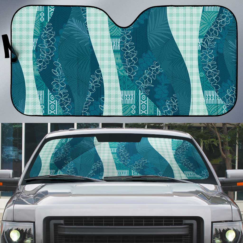 Polynesian Tribal Pattern Patchwork Picturesque Auto Sun Shade Oceanic LT7 Blue - Polynesian Pride