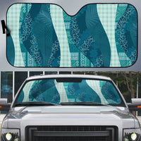 Polynesian Tribal Pattern Patchwork Picturesque Auto Sun Shade Oceanic LT7 Blue - Polynesian Pride