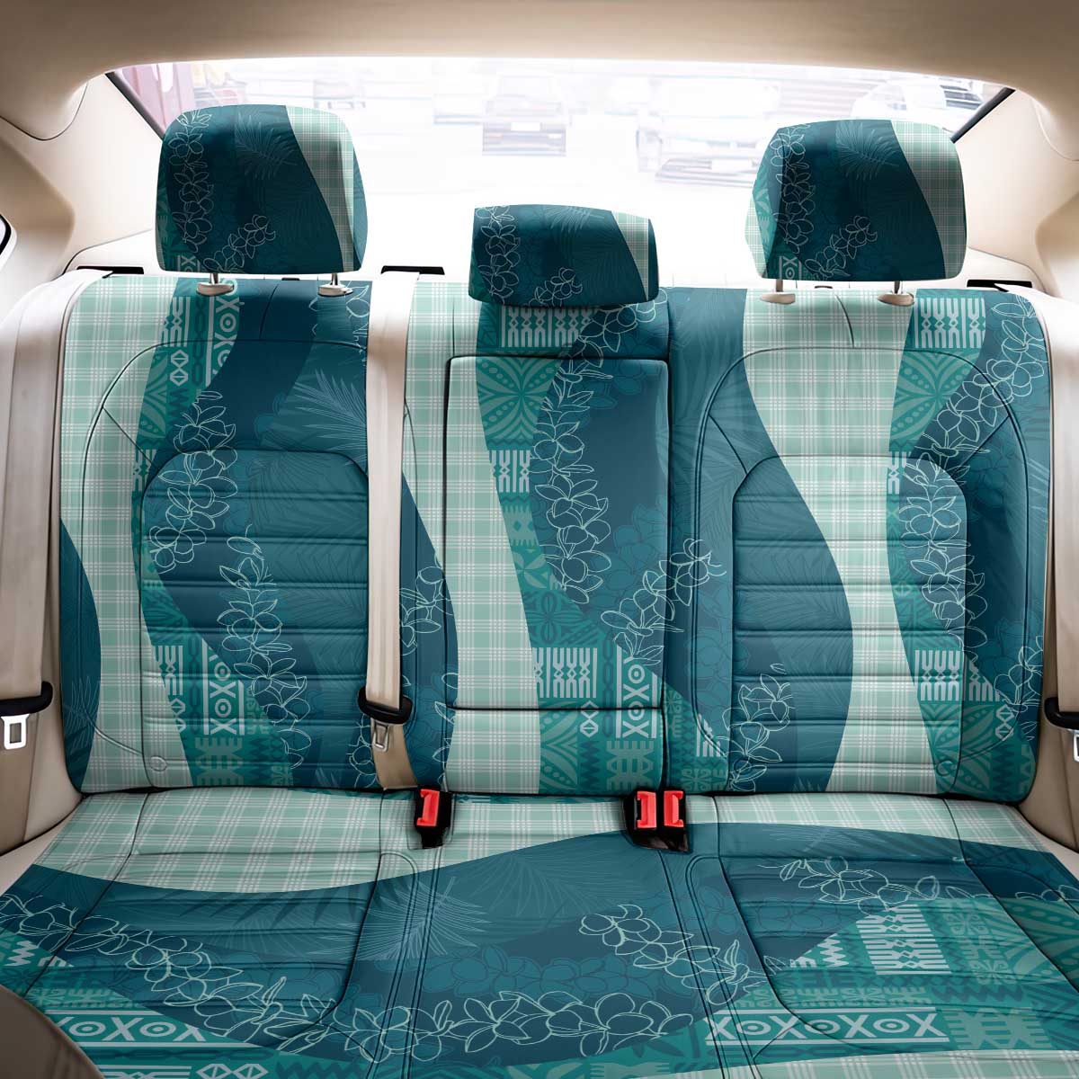 Polynesian Tribal Pattern Patchwork Picturesque Back Car Seat Cover Oceanic LT7 - Polynesian Pride