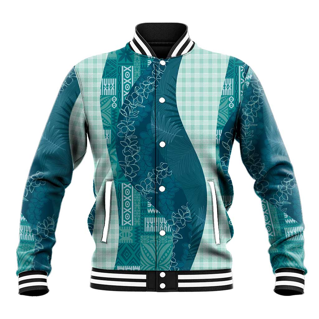 Polynesian Tribal Pattern Patchwork Picturesque Baseball Jacket Oceanic LT7 Unisex Blue - Polynesian Pride