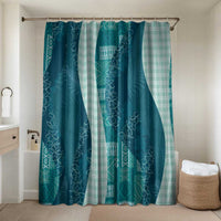Polynesian Tribal Pattern Patchwork Picturesque Bathroom Set Oceanic LT7 Shower Curtain Only Blue - Polynesian Pride