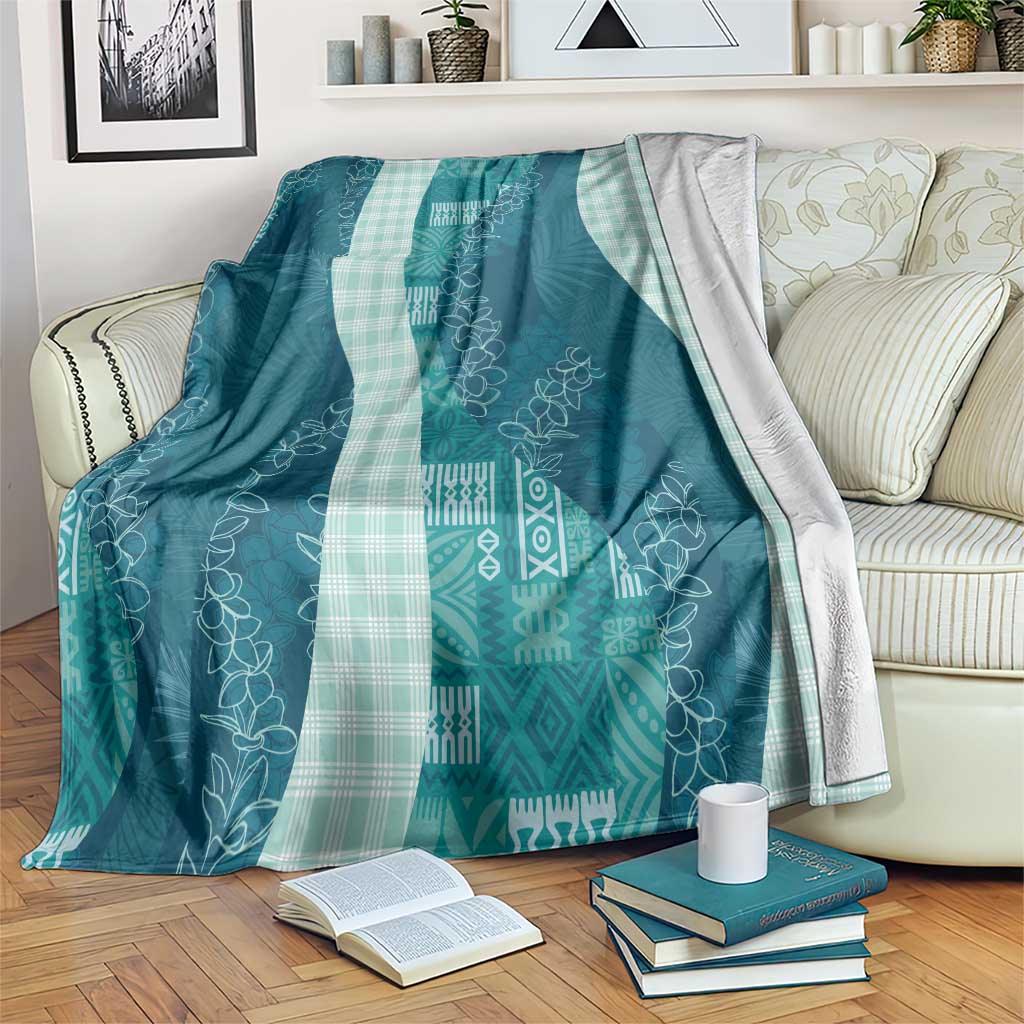 Polynesian Tribal Pattern Patchwork Picturesque Blanket Oceanic LT7 Blue - Polynesian Pride
