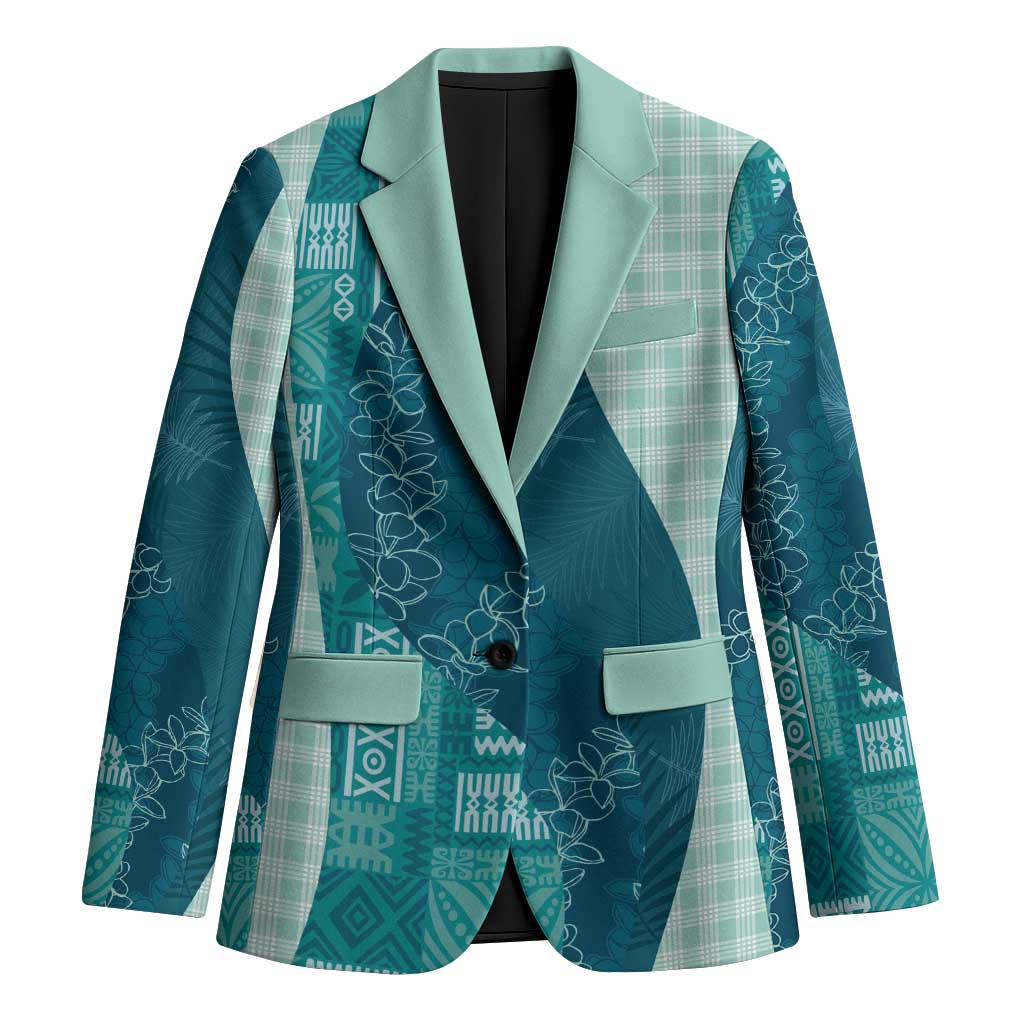 Polynesian Tribal Pattern Patchwork Picturesque Blazer Oceanic LT7 Unisex Blue - Polynesian Pride