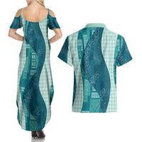 Polynesian Tribal Pattern Patchwork Picturesque Couples Matching Summer Maxi Dress and Hawaiian Shirt Oceanic LT7 - Polynesian Pride