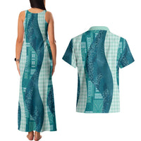 Polynesian Tribal Pattern Patchwork Picturesque Couples Matching Tank Maxi Dress and Hawaiian Shirt Oceanic LT7 - Polynesian Pride