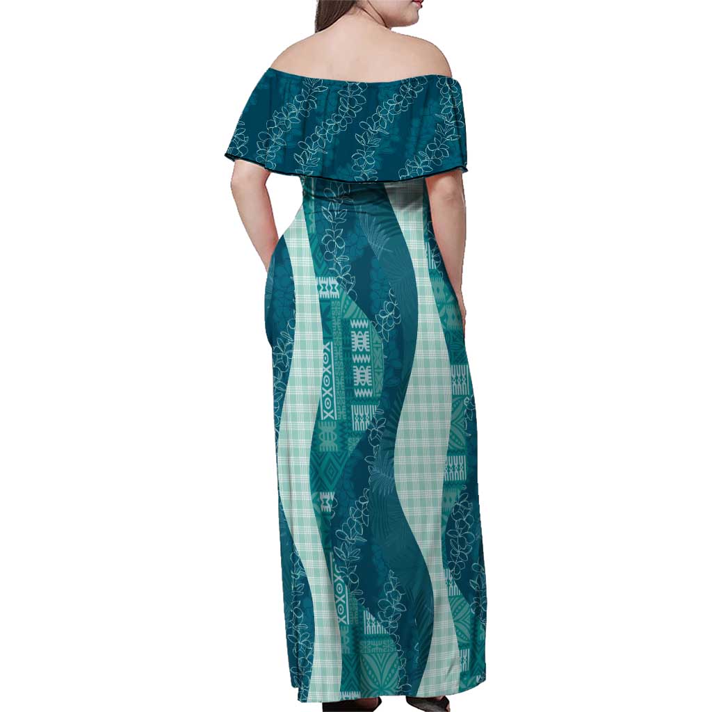Polynesian Tribal Pattern Patchwork Picturesque Family Matching Off Shoulder Maxi Dress and Hawaiian Shirt Oceanic LT7 - Polynesian Pride