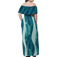 Polynesian Tribal Pattern Patchwork Picturesque Family Matching Off Shoulder Maxi Dress and Hawaiian Shirt Oceanic LT7 - Polynesian Pride