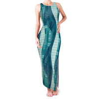 Polynesian Tribal Pattern Patchwork Picturesque Family Matching Tank Maxi Dress and Hawaiian Shirt Oceanic LT7 Mom's Dress Blue - Polynesian Pride