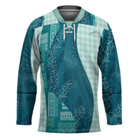 Polynesian Tribal Pattern Patchwork Picturesque Hockey Jersey Oceanic LT7 Unisex Blue - Polynesian Pride