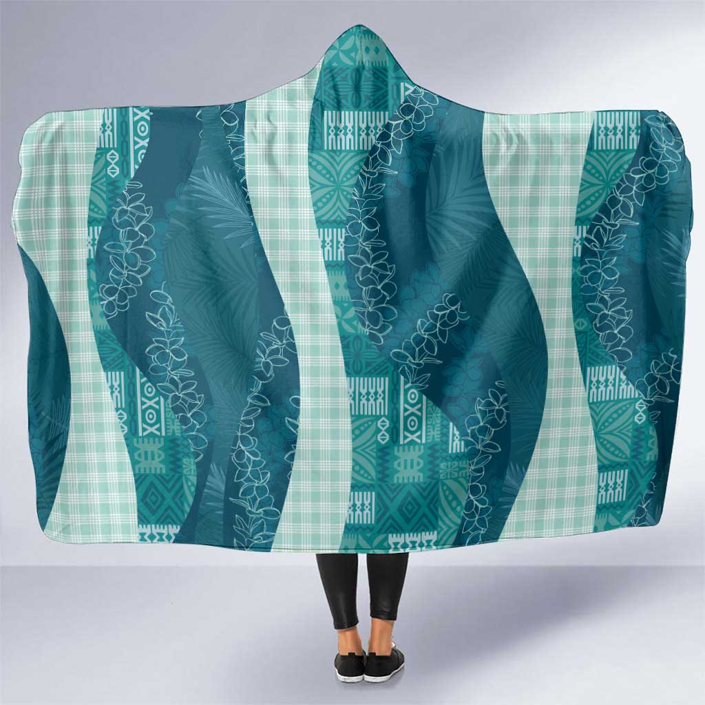Polynesian Tribal Pattern Patchwork Picturesque Hooded Blanket Oceanic LT7 One Size Blue - Polynesian Pride