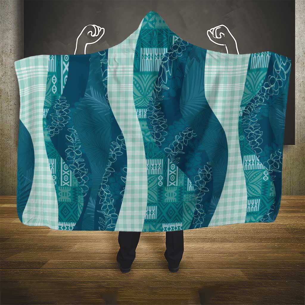 Polynesian Tribal Pattern Patchwork Picturesque Hooded Blanket Oceanic