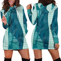 Polynesian Tribal Pattern Patchwork Picturesque Hoodie Dress Oceanic