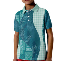 Polynesian Tribal Pattern Patchwork Picturesque Kid Polo Shirt Oceanic LT7 Kid Blue - Polynesian Pride