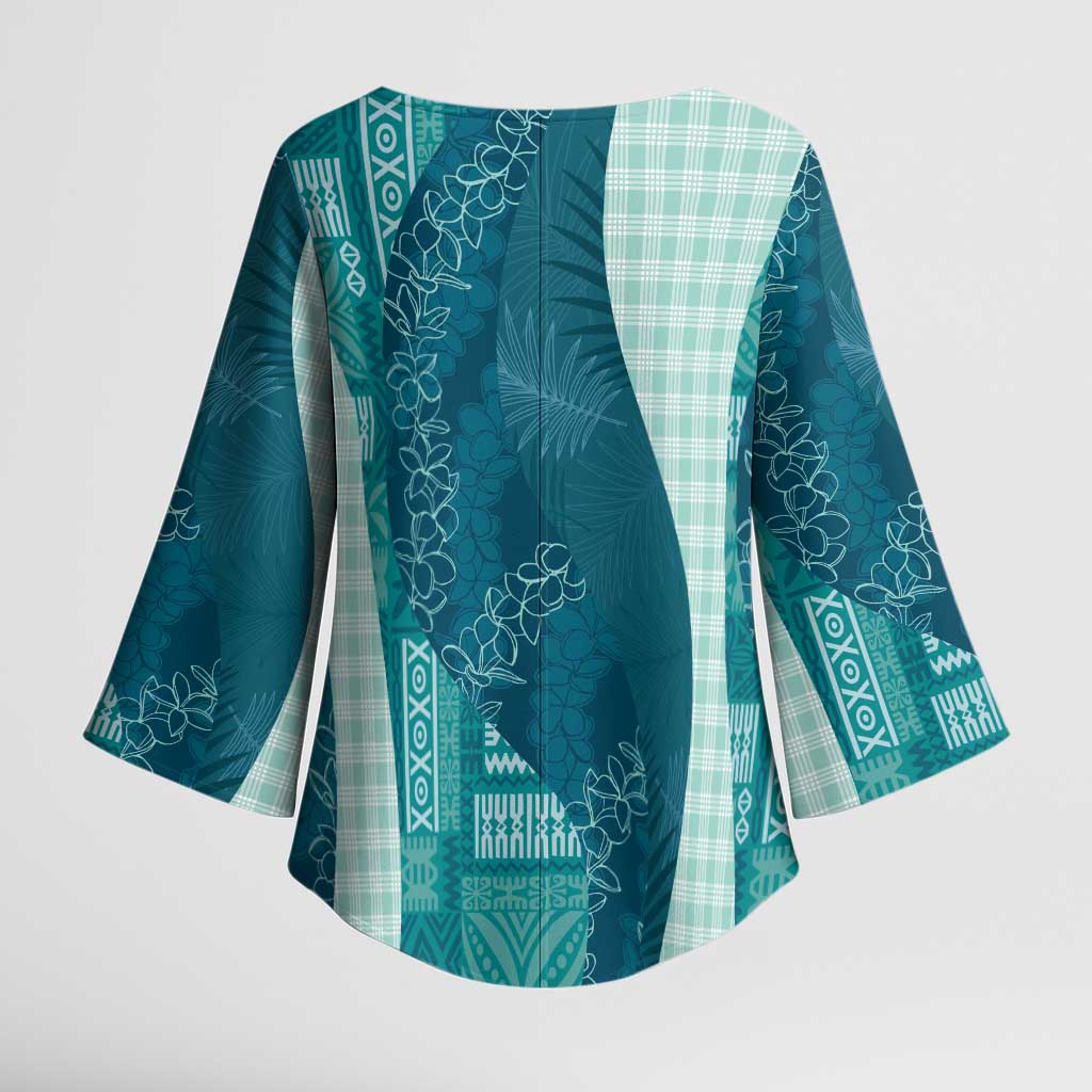 Polynesian Tribal Pattern Patchwork Picturesque Kimono Sleeve Blouse Oceanic LT7 - Polynesian Pride