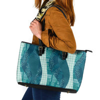 Polynesian Tribal Pattern Patchwork Picturesque Leather Tote Bag Oceanic LT7 Blue - Polynesian Pride