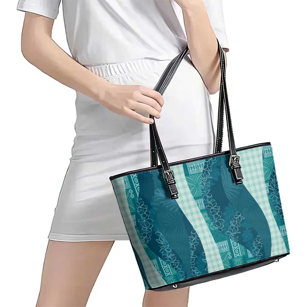Polynesian Tribal Pattern Patchwork Picturesque Leather Tote Bag Oceanic LT7 - Polynesian Pride