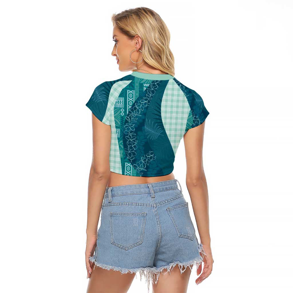 Polynesian Tribal Pattern Patchwork Picturesque Raglan Cropped T Shirt Oceanic LT7 - Polynesian Pride