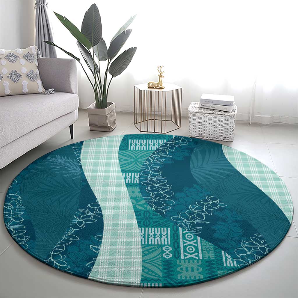 Polynesian Tribal Pattern Patchwork Picturesque Round Carpet Oceanic LT7 - Polynesian Pride