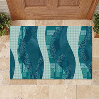 Polynesian Tribal Pattern Patchwork Picturesque Rubber Doormat Oceanic LT7 Blue - Polynesian Pride