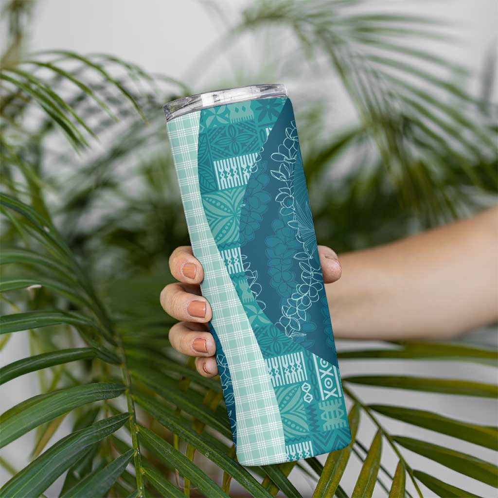 Polynesian Tribal Pattern Patchwork Picturesque Skinny Tumbler Oceanic LT7 - Polynesian Pride